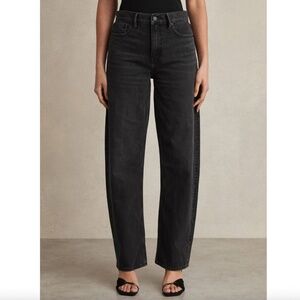 Good American Good Barrel Relaxed Jeans BLACK354